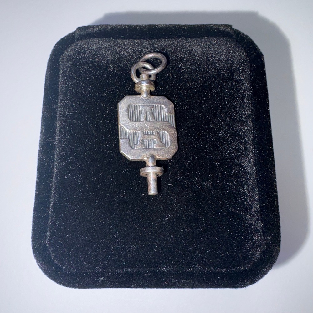 Vintage SA Fraternal Monogram Pendant Silver Sterling LG Balfour Key Charm